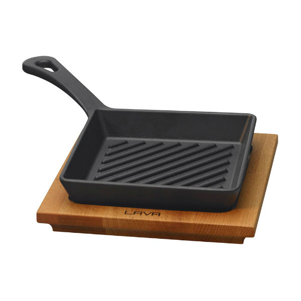 Lava mini grill tava od gusa s podloškom